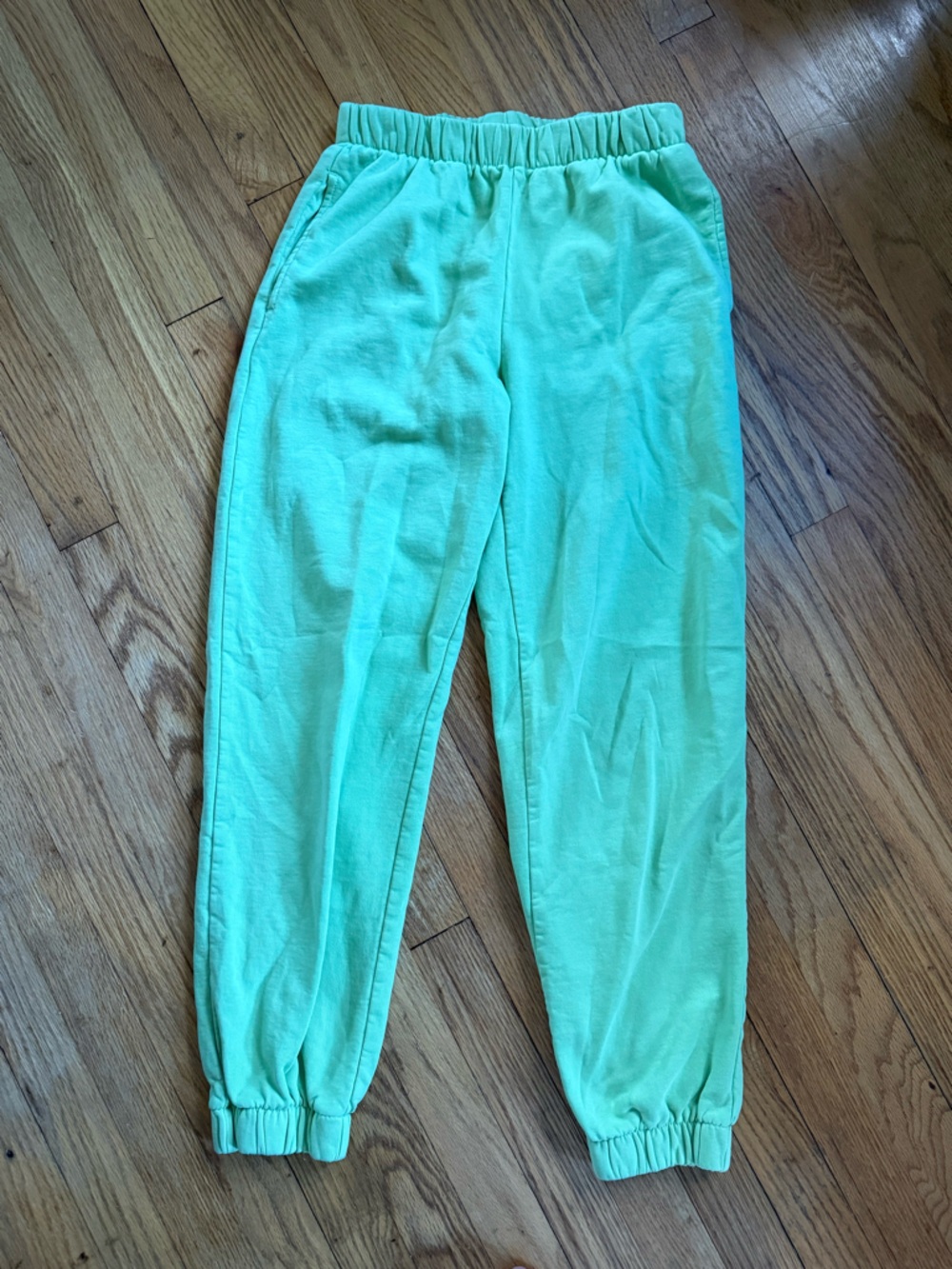 Brandy Melville Mint Green Elastic Waist Track Joggers